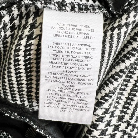 NEW Lauren Ralph Lauren Houndstooth Trouser Pants Black & White Size 4 - Picture 7 of 8